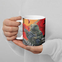 New Zealand and Australia ANZAC Day Ceramic Mug Sliver Fern Kakapo With Golden Wattle Kangaroo - Polynesian Pride