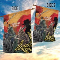 New Zealand and Australia ANZAC Day Garden Flag Sliver Fern Kakapo With Golden Wattle Kangaroo LT14 - Polynesian Pride