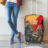 New Zealand and Australia ANZAC Day Luggage Cover Sliver Fern Kakapo With Golden Wattle Kangaroo LT14 - Polynesian Pride