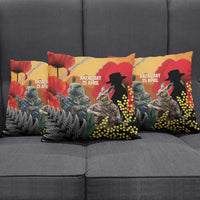 New Zealand and Australia ANZAC Day Pillow Cover Sliver Fern Kakapo With Golden Wattle Kangaroo LT14 - Polynesian Pride