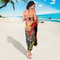 New Zealand and Australia ANZAC Day Sarong Sliver Fern Kakapo With Golden Wattle Kangaroo LT14 - Polynesian Pride