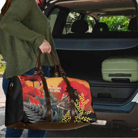 New Zealand and Australia ANZAC Day Travel Bag Sliver Fern Kakapo With Golden Wattle Kangaroo - Polynesian Pride