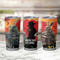 New Zealand and Australia ANZAC Day Tumbler Cup Sliver Fern Kakapo With Golden Wattle Kangaroo LT14 - Polynesian Pride