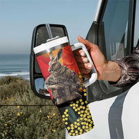 New Zealand and Australia ANZAC Day Tumbler With Handle Sliver Fern Kakapo With Golden Wattle Kangaroo LT14 - Polynesian Pride