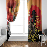 New Zealand and Australia ANZAC Day Window Curtain Sliver Fern Kakapo With Golden Wattle Kangaroo LT14 - Polynesian Pride