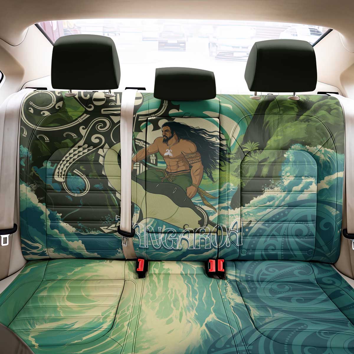 Aotearoa Tangaroa Atua Back Car Seat Cover New Zealand God Of The Ocean LT14 - Polynesian Pride
