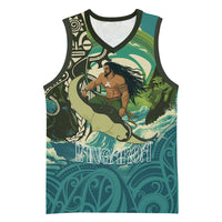 Aotearoa Tangaroa Atua Basketball Jersey New Zealand God Of The Ocean LT14 Unisex Cyan - Polynesian Pride
