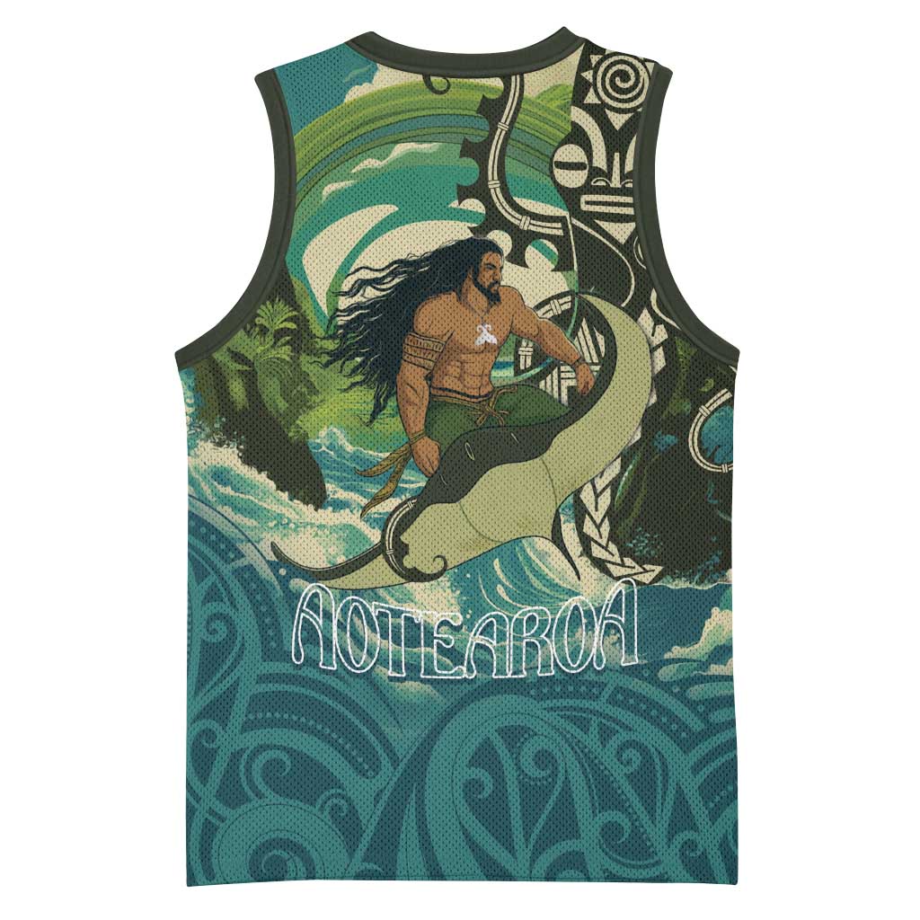 Aotearoa Tangaroa Atua Basketball Jersey New Zealand God Of The Ocean LT14 - Polynesian Pride
