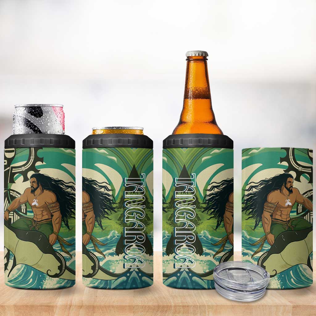 Aotearoa Tangaroa Atua 4 in 1 Can Cooler Tumbler New Zealand God Of The Ocean LT14 - Polynesian Pride