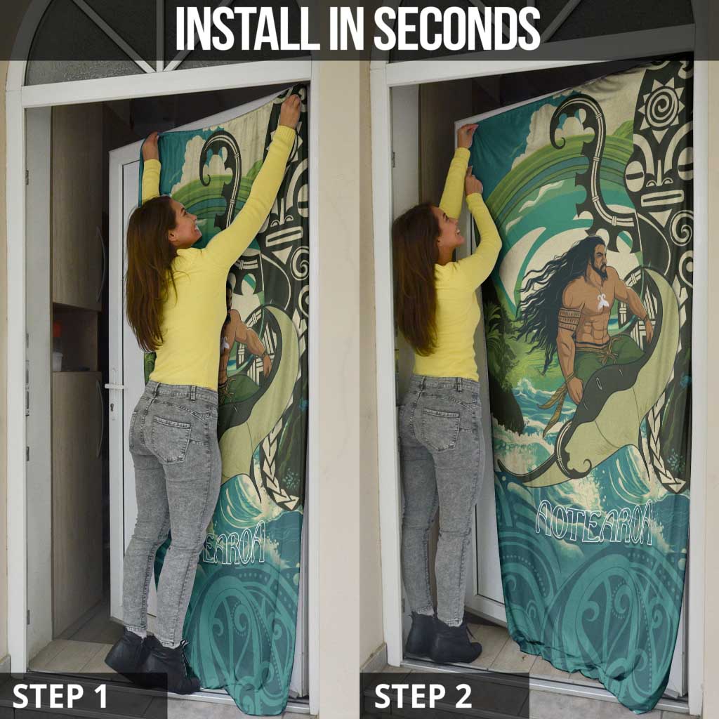 Aotearoa Tangaroa Atua Door Cover New Zealand God Of The Ocean LT14 - Polynesian Pride