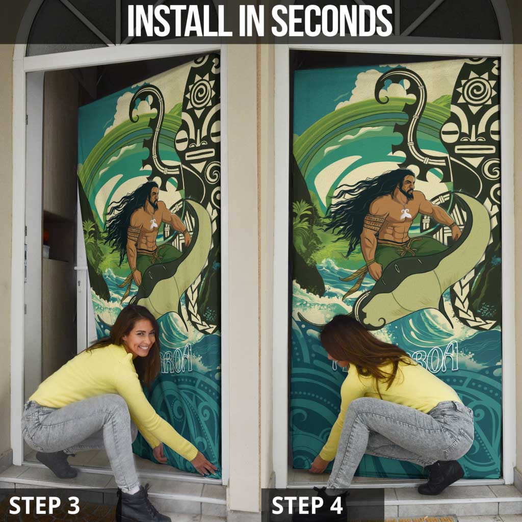 Aotearoa Tangaroa Atua Door Cover New Zealand God Of The Ocean LT14 - Polynesian Pride
