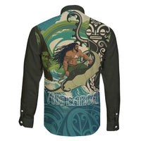 Aotearoa Tangaroa Atua Family Matching Off Shoulder Maxi Dress and Hawaiian Shirt New Zealand God Of The Ocean LT14 - Polynesian Pride