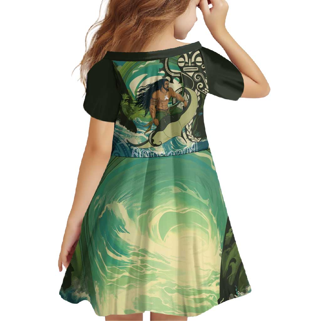 Aotearoa Tangaroa Atua Family Matching Summer Maxi Dress and Hawaiian Shirt New Zealand God Of The Ocean LT14 - Polynesian Pride