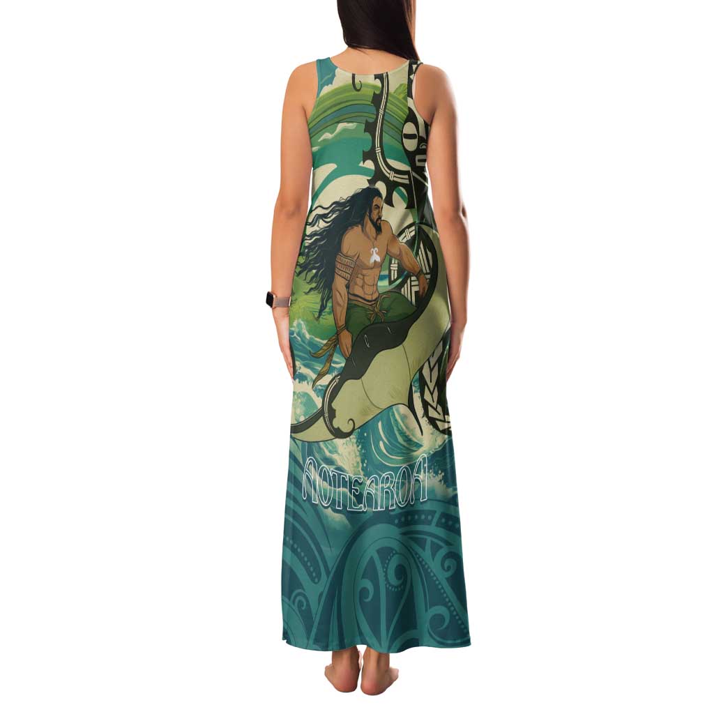 Aotearoa Tangaroa Atua Family Matching Tank Maxi Dress and Hawaiian Shirt New Zealand God Of The Ocean LT14 - Polynesian Pride