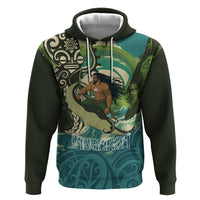 Aotearoa Tangaroa Atua Hoodie New Zealand God Of The Ocean LT14 Pullover Hoodie Cyan - Polynesian Pride