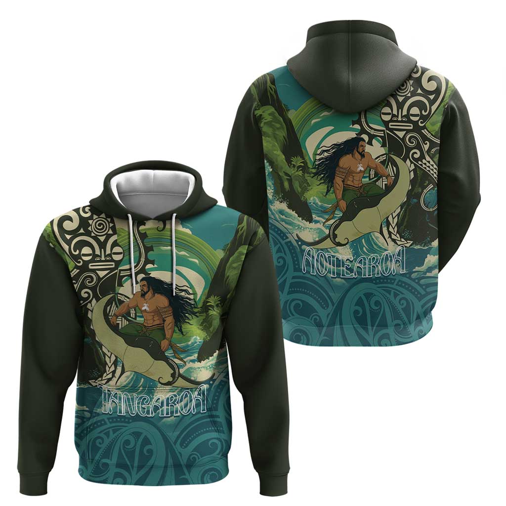 Aotearoa Tangaroa Atua Hoodie New Zealand God Of The Ocean LT14 - Polynesian Pride