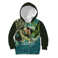 Aotearoa Tangaroa Atua Kid Hoodie New Zealand God Of The Ocean LT14 Hoodie Cyan - Polynesian Pride