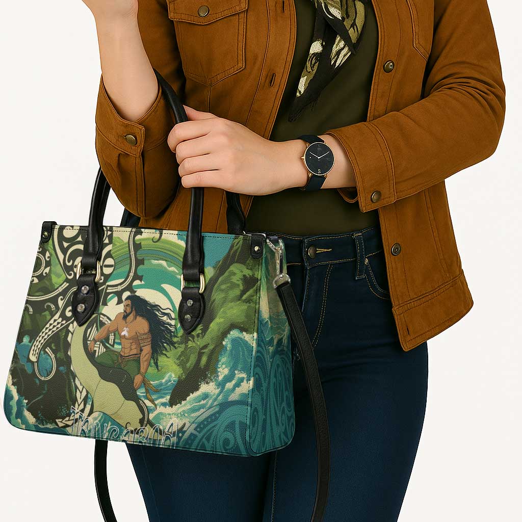 Aotearoa Tangaroa Atua Leather Bag New Zealand God Of The Ocean - Polynesian Pride