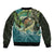 Aotearoa Tangaroa Atua Sleeve Zip Bomber Jacket New Zealand God Of The Ocean