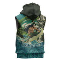 Aotearoa Tangaroa Atua Sleeveless Zip Hoodie New Zealand God Of The Ocean LT14 - Polynesian Pride