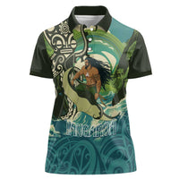 Aotearoa Tangaroa Atua Women Polo Shirt New Zealand God Of The Ocean LT14 Female Cyan - Polynesian Pride