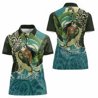 Aotearoa Tangaroa Atua Women Polo Shirt New Zealand God Of The Ocean LT14 - Polynesian Pride