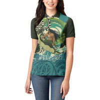 Aotearoa Tangaroa Atua Women Polo Shirt New Zealand God Of The Ocean LT14 - Polynesian Pride