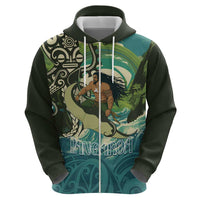 Aotearoa Tangaroa Atua Zip Hoodie New Zealand God Of The Ocean LT14 - Polynesian Pride