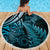 New Zealand Lizard Beach Blanket Silver Fern Aotearoa Maori Blue Version