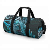 New Zealand Lizard Duffle Bag Silver Fern Aotearoa Maori Blue Version LT14 - Polynesian Pride