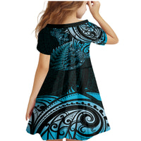 New Zealand Lizard Family Matching Mermaid Dress and Hawaiian Shirt Silver Fern Aotearoa Maori Blue Version LT14 - Polynesian Pride