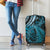 New Zealand Lizard Luggage Cover Silver Fern Aotearoa Maori Blue Version