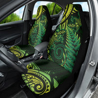 New Zealand Lizard Car Seat Cover Silver Fern Aotearoa Maori Green Version LT14 - Polynesian Pride