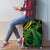 New Zealand Lizard Luggage Cover Silver Fern Aotearoa Maori Green Version
