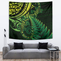 New Zealand Lizard Tapestry Silver Fern Aotearoa Maori Green Version