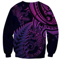 New Zealand Lizard Sweatshirt Silver Fern Aotearoa Maori Purple Version LT14 - Polynesian Pride