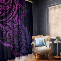 New Zealand Lizard Window Curtain Silver Fern Aotearoa Maori Purple Version LT14 - Polynesian Pride