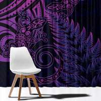 New Zealand Lizard Window Curtain Silver Fern Aotearoa Maori Purple Version LT14 - Polynesian Pride