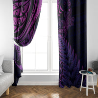 New Zealand Lizard Window Curtain Silver Fern Aotearoa Maori Purple Version LT14 - Polynesian Pride