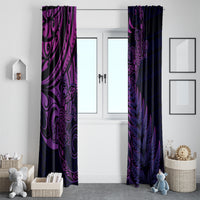 New Zealand Lizard Window Curtain Silver Fern Aotearoa Maori Purple Version LT14 - Polynesian Pride