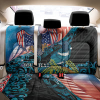 Personalised United States And New Zealand Back Car Seat Cover USA Eagle With Kowhai Aotearoa Tui Bird LT14 - Polynesian Pride