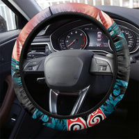 United States And New Zealand Steering Wheel Cover USA Eagle With Kowhai Aotearoa Tui Bird LT14 - Polynesian Pride