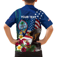 Personalised United States And Guam Family Matching Tank Maxi Dress and Hawaiian Shirt USA Eagle With Guahan Seal Tropical Vibes LT14 - Polynesian Pride