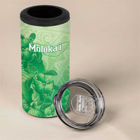 Aloha Hawaii Molokai Island 4 in 1 Can Cooler Tumbler Hibiscus Tribal Honu Hawaiian Tattoo Green LT14 - Polynesian Pride