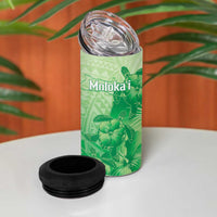 Aloha Hawaii Molokai Island 4 in 1 Can Cooler Tumbler Hibiscus Tribal Honu Hawaiian Tattoo Green LT14 - Polynesian Pride