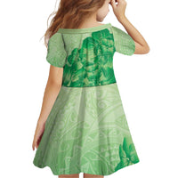Aloha Hawaii Molokai Island Family Matching Long Sleeve Bodycon Dress and Hawaiian Shirt Hibiscus Tribal Honu Hawaiian Tattoo Green LT14 - Polynesian Pride