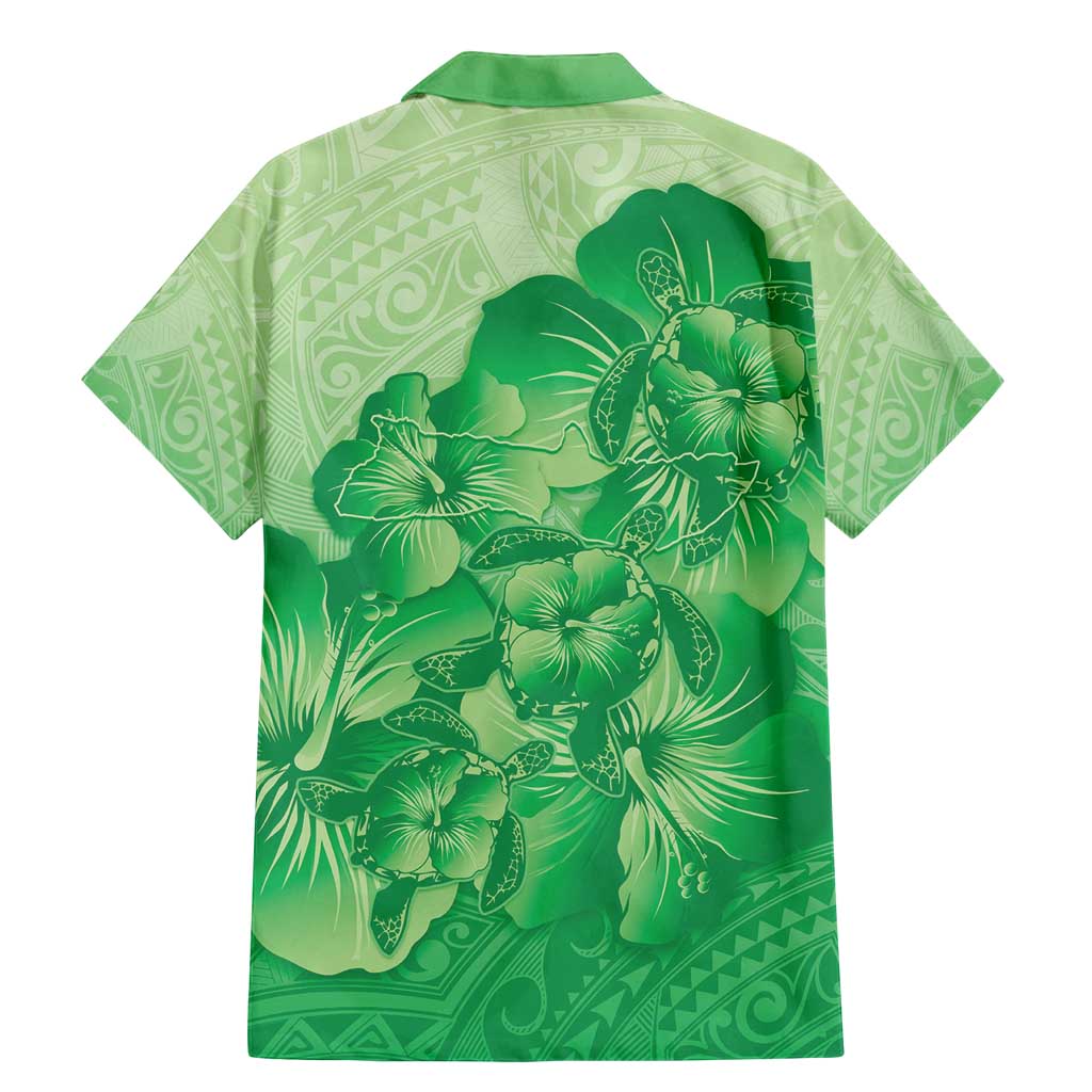 Aloha Hawaii Molokai Island Family Matching Mermaid Dress and Hawaiian Shirt Hibiscus Tribal Honu Hawaiian Tattoo Green LT14 - Polynesian Pride