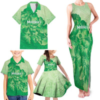 Aloha Hawaii Molokai Island Family Matching Tank Maxi Dress and Hawaiian Shirt Hibiscus Tribal Honu Hawaiian Tattoo Green LT14 - Polynesian Pride