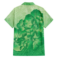 Aloha Hawaii Molokai Island Family Matching Tank Maxi Dress and Hawaiian Shirt Hibiscus Tribal Honu Hawaiian Tattoo Green LT14 - Polynesian Pride