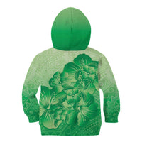 Aloha Hawaii Molokai Island Kid Hoodie Hibiscus Tribal Honu Hawaiian Tattoo Green LT14 - Polynesian Pride